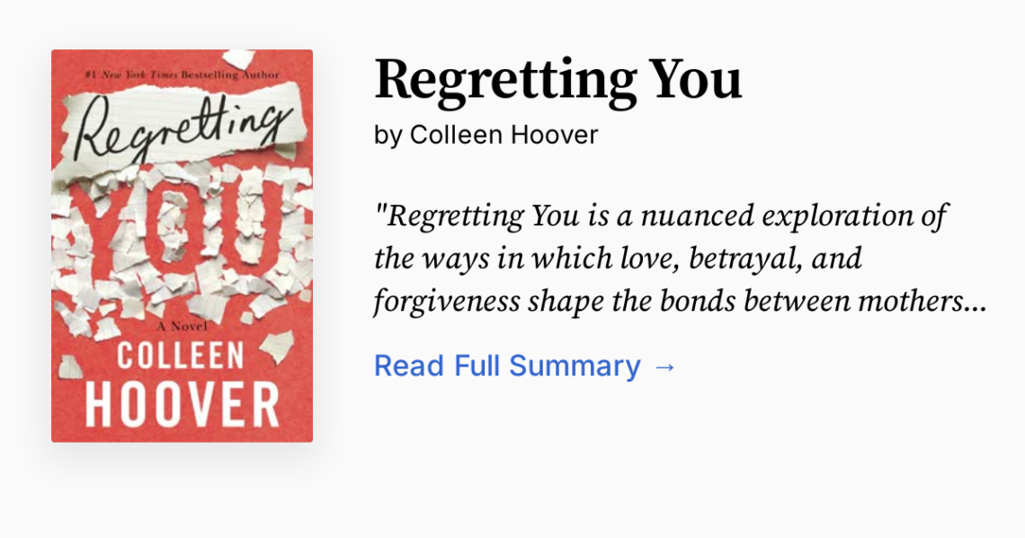 regretting you summary